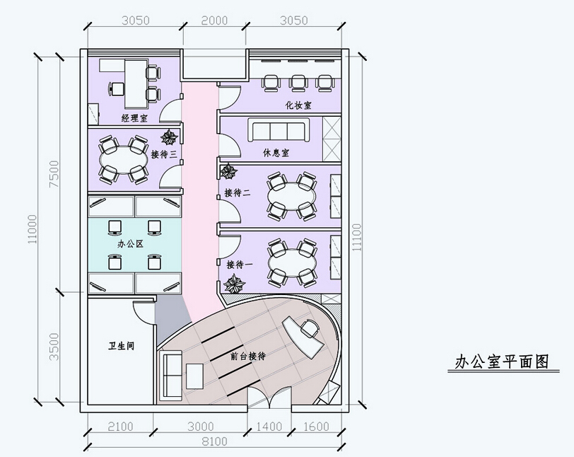 辦公室裝修設(shè)計(jì)圖 上下左右留間隔60厘米